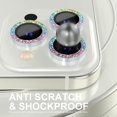 thumbnail image 5 of [3+1] for iPhone 14 Pro/iPhone 14 Pro Max Camera Lens Protector Bling, 9H Tempered Glass Camera Cover Screen Protector Metal Ring Decoration Accessories (Glitter-Colorful), 5 of 5
