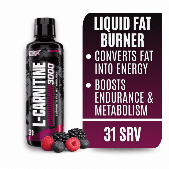 Nutrex Research L-Carnitine 3000 | Premium L Carnitine Liquid Shots | Stimulant Free Workout Drink | Transforms Fat Into Energy and Supports Muscle Recovery For Men and Women | 31 Serv (Berry Blast)