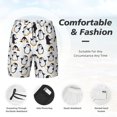 thumbnail image 3 of Haiem Cute Penguins Mens Swim Trunks with Compression Liner 2 in 1 Swimming Shorts Stretch Swimwear Quick Dry,Board Shorts-X-Large, 3 of 9