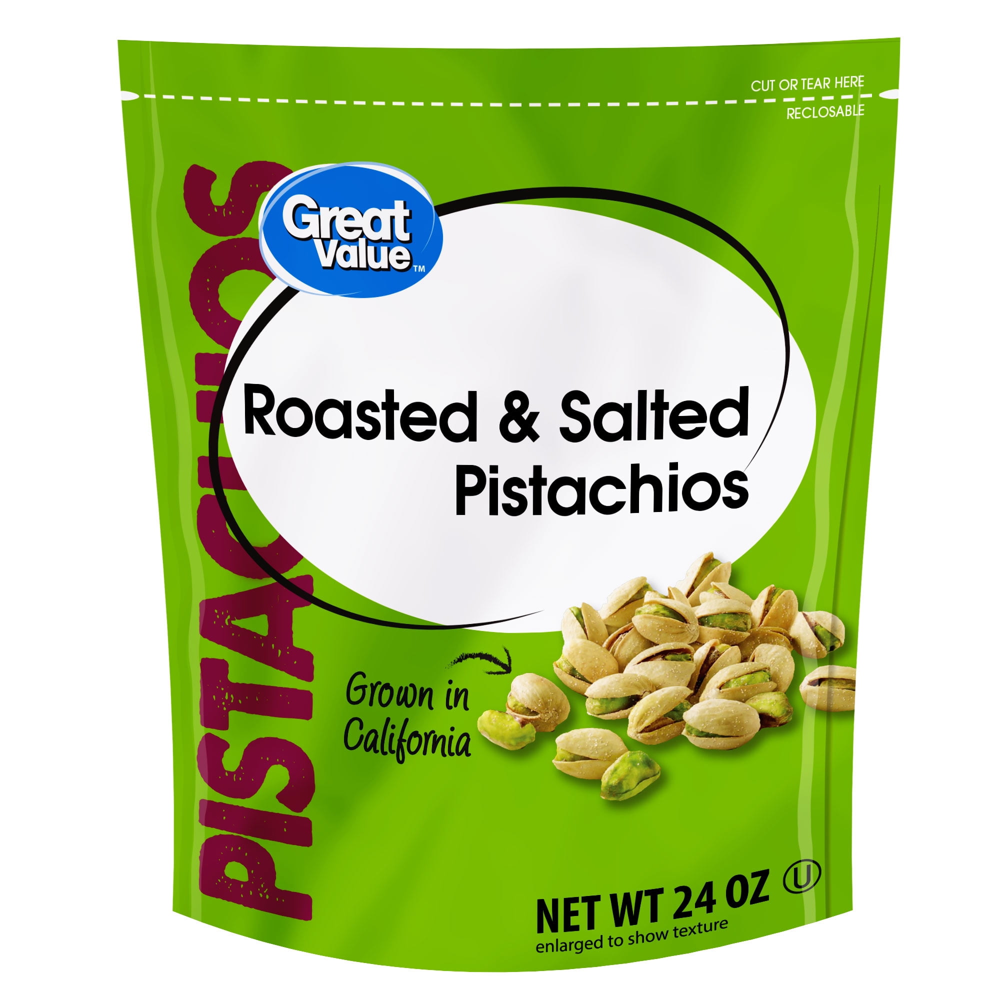 Great Value Roasted Salted Pistachios 24 Oz Walmart Com Walmart Com