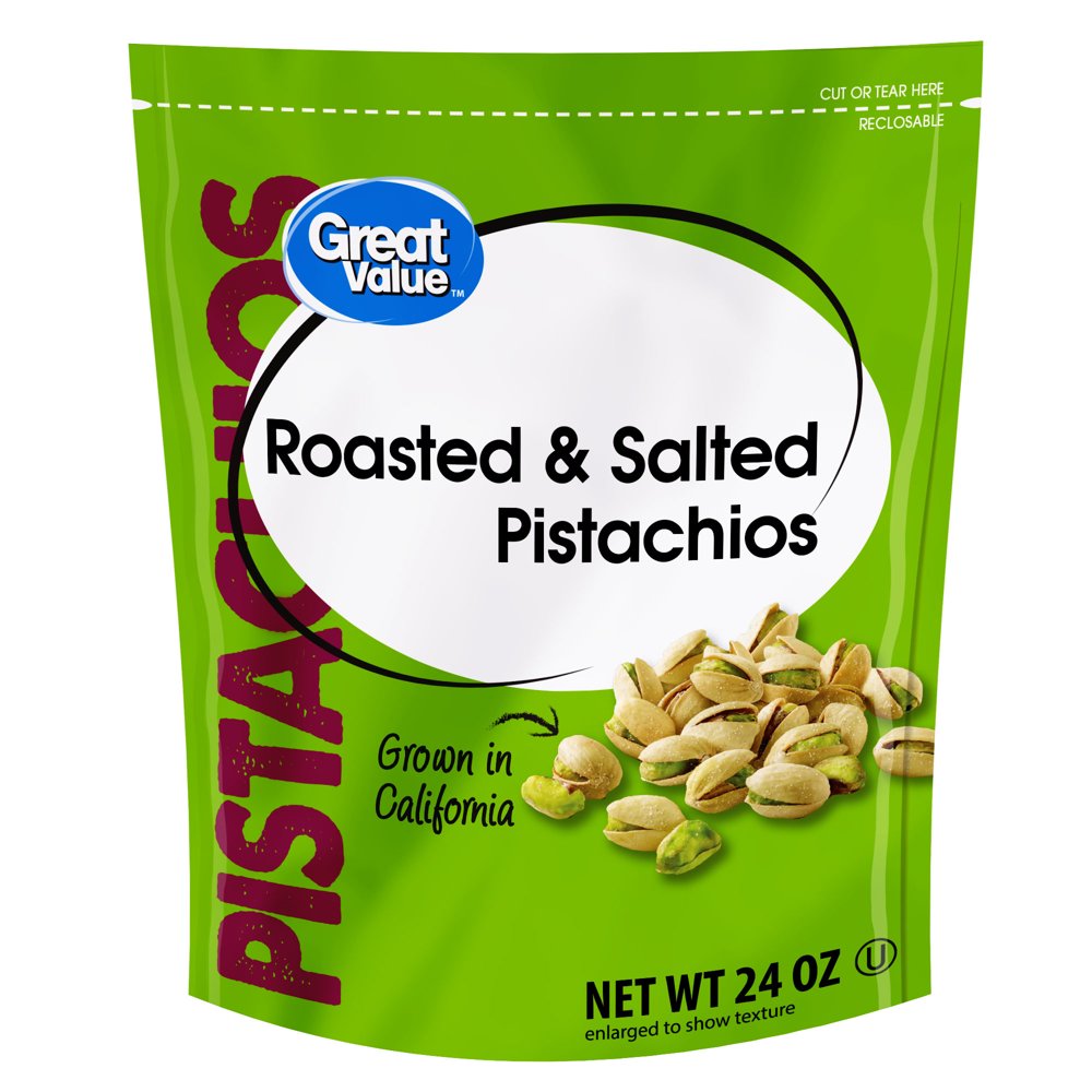 Great Value Roasted & Salted Pistachios, 24 Oz - Walmart.com - Walmart.com