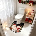 thumbnail image 4 of Roiihwy Cute Animals Toilet Rugs U Shaped Non Slip Bath Mats, 20x16 Inch Soft Absorbent Plant Bathroom Rugs, Contour Bath Rugs for Toilet Base Bathroom Shower Floor, 4 of 6