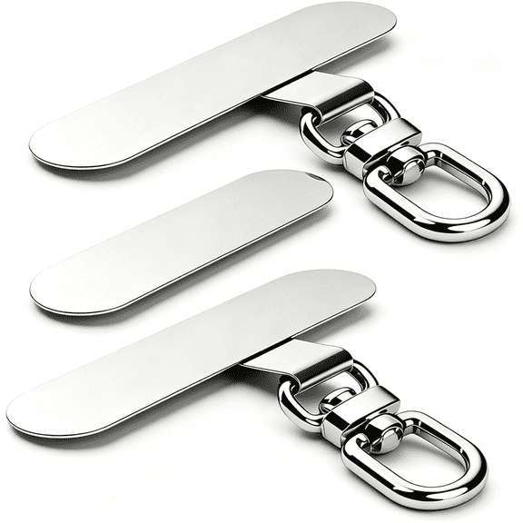 TUWAFE 2pcs Phone Clip for Lanyard, Heavy-duty Universal Metal Phone Tether Tab for Wrist & Crossbody Straps, Full-cover Phone Cases