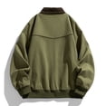 thumbnail image 5 of Winter Jackets for Men Cotton Contrast Color Washed Vintage Work Jacket Lapel Long Sleeve Full Zip Loose Casual Outer Coat Fashion Casual Coats, 5 of 10