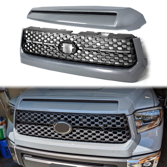 For Toyota Tundra 2014-2021 Front Grille Grill and Hood Bulge Molding 1H5 Cement Gray