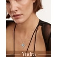 thumbnail image 2 of Yndra Heart Necklace for Women,S925 Sterling Silver March Aquamarine Birthstone Crown Pendant Necklace,Jewelry Gift for Her Wife Mom Girlfriend,Birthday Valentine’s Day Mother’s Day Gift, 2 of 11
