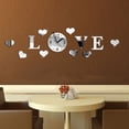 thumbnail image 4 of 3D LOVE espejo pegatina reloj acrílico DIY reloj de pared amor calcomanías decoración del hogar espejo de cristal papel tapiz Advancent JJ11035-02, 4 of 5