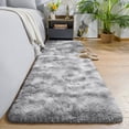 thumbnail image 5 of Tripumer Bedside Rugs Soft Fluffy Shaggy Area Rug 32x63 Inch Tie Dye Non Slip High Pile Carpet for Bedroom Living Room Home Decor, 5 of 10