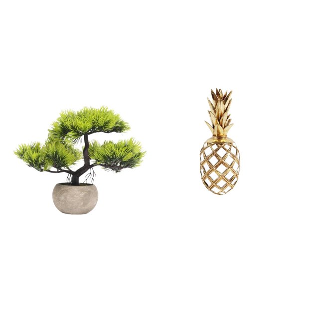 Figura De Bonsái Artificial De Resina, Planta Decorativa De Imitación De Color Dorado, Para Centros De Mesa, Oficina, Dormitorio Y Sala De Estar.
