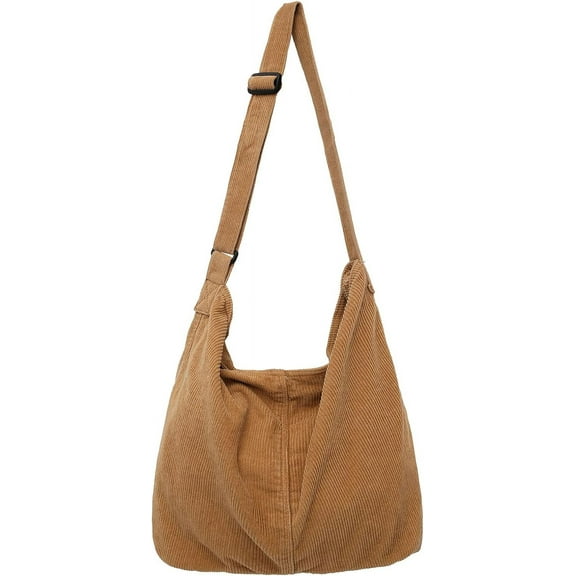 HMSHA Corduroy Tote Bag Women's Shoulder Handbag Big Capacity Hobo Casual Work Shopping