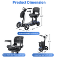 thumbnail image 4 of Ouyessir Foldable 4 Wheels Mobility Scooters for Seniors and Adults，300 lbs Capacity, 25-Mile Range, Lithium Battery, 3 Speed Modes, 11.2 mph Max Speed, with Front Storage Bag,Blue, 4 of 10