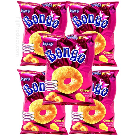 FIJI - Bongo Cheese Flavor Snacks (Pack Of 5 x 64g EA) Made with Real Unique Cheese Flavor ...