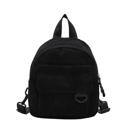 OOKWE Fashion Backpack Corduroy Small Cosmetic Bag Mini Rucksack Double Shoulder Bag Travel Bag for Teenager Students