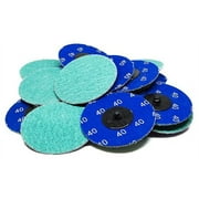 Benchmark Abrasives 3" Quick Change Green Zirconia Sanding Discs With Male R-Type Backing (25 Pack) - 60 Grit