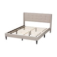 thumbnail image 3 of Baxton Studio Casol Lit Plateforme Taille Complète en Tissu Beige Transitionnel Style Mid-Century Modern, 3 of 5