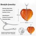 thumbnail image 7 of Bestyle Tree of Life Heart Crystal Necklaces November Birthstone Pendant Synthetic Citrine Gemstones Healing Necklaces for Mother Wife Grandma, 7 of 7