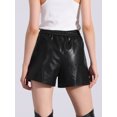 thumbnail image 4 of DARING DIVA Women's Faux Leather Elastic High Waist PU Shorts L Black, 4 of 6