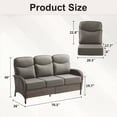 thumbnail image 6 of POCASSY 6-Inch Thick Cushion High Back Outdoor Wicker Patio Sofa, All Weather Brown Wicker Furniture 3-Seater Sofa Patio Couch for Porch Balcony Deck, Gray Cushion, 6 of 10