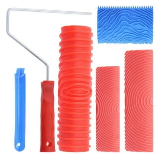 Wood Graining DIY Tool Set,Wood Pattern Brushing Roller Embossed Wall Art  Wood Texture Graining Tool Household Wall Art Paint for Wall Room  Decoration