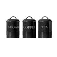 thumbnail image 1 of 3x juego de almacenamiento de cocina, botes de azúcar para té y café, lata de almacenamiento de Metal, tarros de almacenamiento de cocina para Negro, 1 of 9