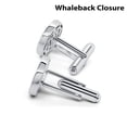 thumbnail image 3 of Tilo Jewelry Men's Solid Silver Classic Square CZ Cufflinks for Men, 3 of 5