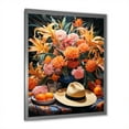 thumbnail image 2 of Designart "Floral Shades of Mexican Sombrero I" People Framed Wall Art - Global Orange Mexican Art Entryway Framed Wall Art, 2 of 6