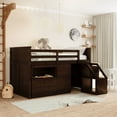 thumbnail image 6 of Espresso Twin Size Low Loft Bed With Storage Steps and Portable Desk, 6 of 8