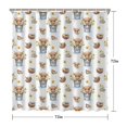 thumbnail image 5 of White Highland Cow Bucket Flower Pattern Shower Curtain 72"x72" ,Bathroom Decorative Shower Curtains Set with 12 Hooks,Modern Waterproof Washable Shower Curtain, 5 of 6