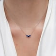 thumbnail image 3 of ANGARA Natural Classic Trio Sapphire Necklace in 14K Rose Gold for Women (Size-5mm) | September Birthstone, Birthday, Anniversary, Jewelry Gift for Women | Natural Blue Sapphire Necklace, 3 of 9