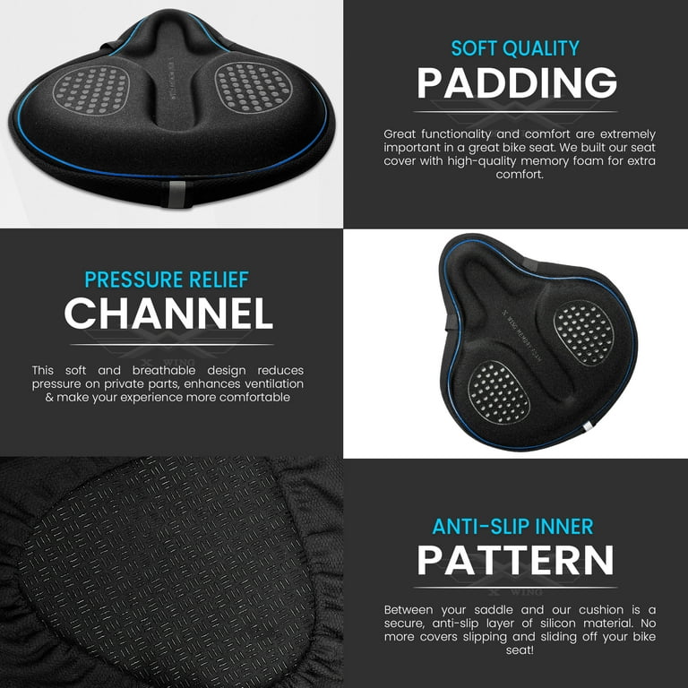 X WING Padded Large Bike Seat Cover with Memory Foam for Men Women Non Slip Cushion for Cycling Walmart