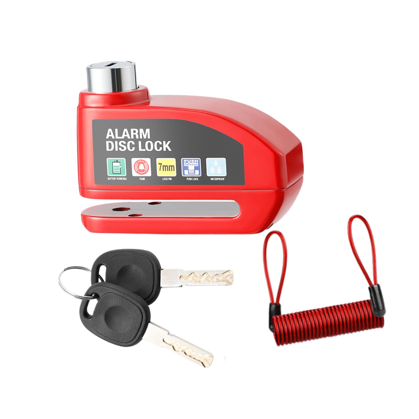 Candado de disco con alarma, candado de disco de rueda de seguridad ...