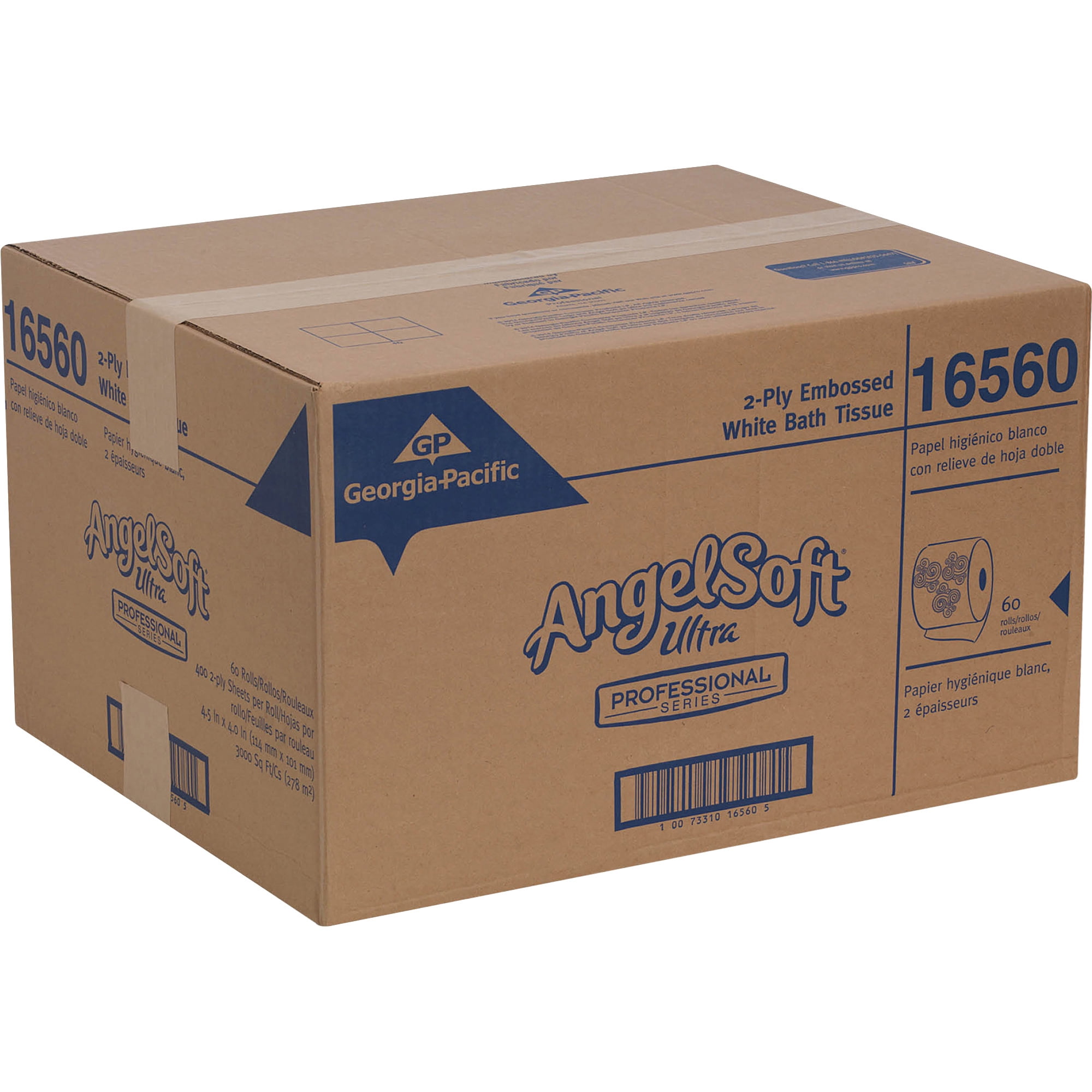 Angel Soft PS Ultra 2-Ply Premium Bathroom Tissue, Septic Safe, White, 400 Sheets Roll, 60-carton