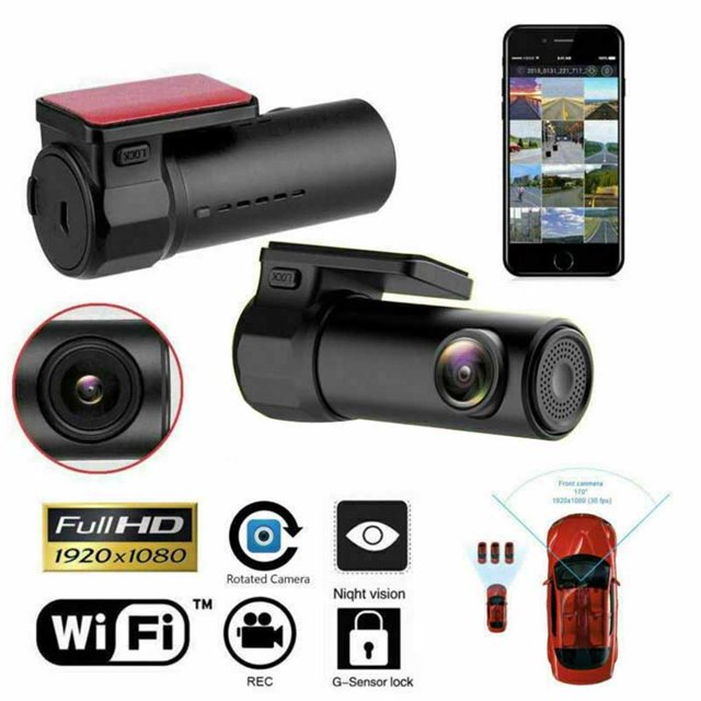 Mini Hd Car Dash Cam 170 ° Dash Cam Wi-Fi Car Dvr Dash Cam Cámara Trasera Video Recorder App Kearding VI006011-00