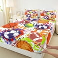 thumbnail image 3 of Manfei Football Basketball Rugby Full Size Sheets,Watercolor Splatter Ink Bed Sheets,Boys Ball Game Sheet Sets For Boys Kids,Luxury Bedroom Decor,4 Pieces, 3 of 7