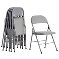 thumbnail image 2 of Tcbosik Folding Chairs Set of 6, Indoor Outdoor PVC Chair,  Stackable Guest Chair for Home Office, Event, Wedding Party, Picnic, Dining, Gray, 2 of 9
