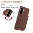 thumbnail image 3 of ELEHOLD Case for Samsung Galaxy A26 5G, 2-in-1 Detachable Magnetic Wallet Case with Card Holder, RFID Blocking Shockproof PU Leather Cover with Kickstand,Brown, 3 of 5