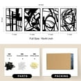 thumbnail image 5 of 4 Pack Black Abstract Metal Wall Art, Minimalist Art Wall Decor, 3D Textured Metal Wall Sculptures, for Living Room Bedroom Bathroom Study Room, 5 of 7