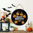 thumbnail image 4 of Happy Halloween Wood Sign Plaque (12"x 12"),Round Decoration Art Sign, Halloween Themed Wooden Hanging Sign for Front Door Theme Party, 4 of 7