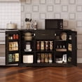 thumbnail image 2 of 45" Coffee Bar Cabinet, Buffet Sideboard with Shelves & Countertop, Storage for Kitchen & Living Room, Black, 2 of 6