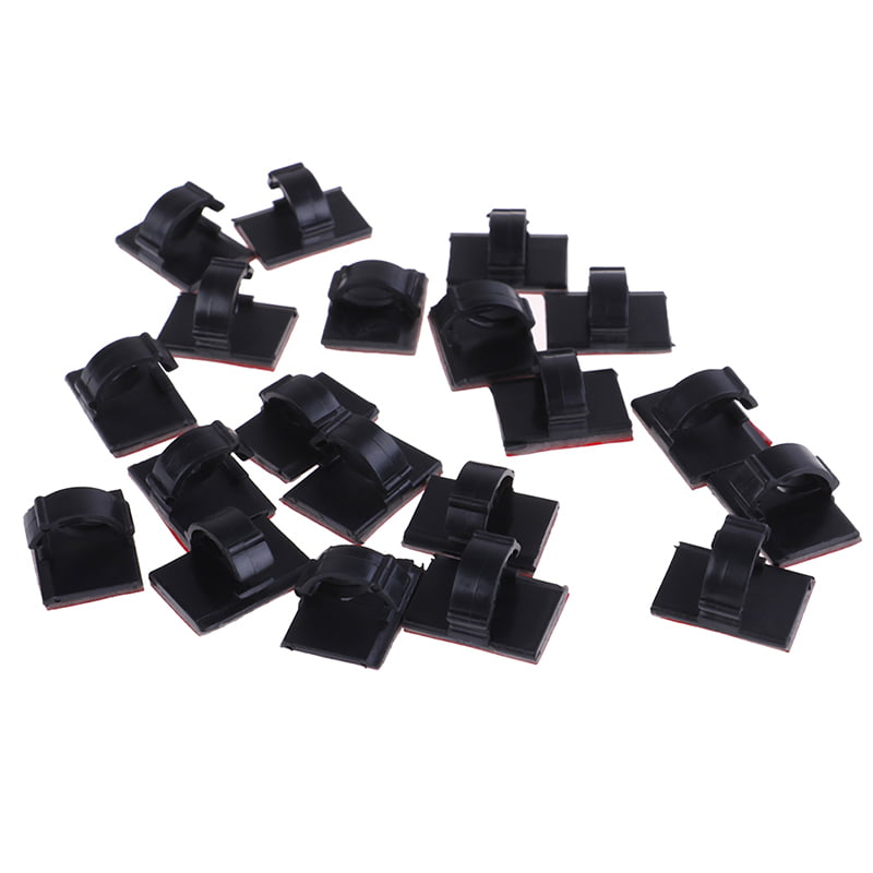 Self-Adhesive Wire Tie Cable Clamp Clip Holder 20pcs For Car Dash Camera 