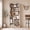 grey, variant on Modern 6-Tier Bookshelf with Wavy Scalloped Edge, Large Freestanding Open Display Shelf for Home Office, Living Room & Bedroom-Red Oak