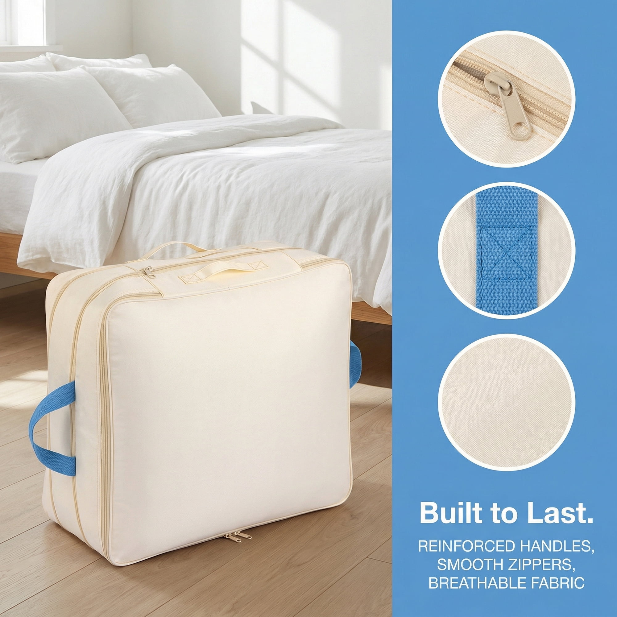 Unique Bargains Clothes Storage Bags for Organizing Bedroom White 23.6"x19.7"x15.7"