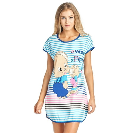 - Casual Nights Women's Printed Dorm Scoop Neck Sleep T-shirt