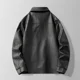 thumbnail image 4 of Nueva chaqueta de cuero para hombre, informal, de negocios, resistente al viento, impermeable, versátil, de alta calidad, chaqueta de cuero PU para hombre, 4 of 5