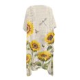 thumbnail image 2 of HELLHERO Women's Sunflower Dragonfly Kimono Cover Up - Vintage Botanical Print, Lightweight Breathable Beach Cardigan for Summer Vacation, Pool & Resort, 2 of 6