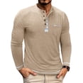 thumbnail image 2 of DIOAZUD Waffle Long Sleeve Henley Shirts for Men Solid Color Button Tops Lightweight Casual Regular Fit Tshirts for Workout, 2 of 7