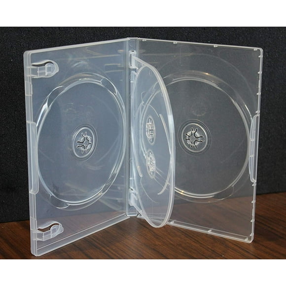 20 Pack Taille Standard Claire 4 DVD Boîte 14mm Quatre Disques Titulaire W Rabat