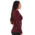 thumbnail image 2 of 100% Merino Wool - Women's Midweight Base Layer - Long Sleeve Crew - Burgundy - XX-Large, 2 of 4