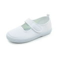thumbnail image 2 of LYHaoo Girls Non- Sneakers Canvas Shoes Lightweight Prewalker & Kindergarten Sneakers For Boys/Girls | Hook & Loop Closure White Indoor Dance Shoes Sizes 8.5 White(Little Kid), 2 of 4