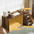 thumbnail image 6 of Finmind 59" Wood Computer Desk with 4 Drawers: Home Office & Study Table in Antique Oak, 6 of 7